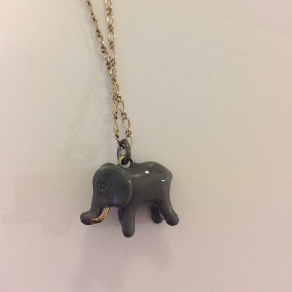 JCrew Stacking Elephant Necklace
